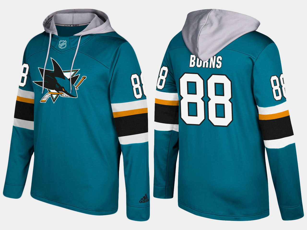 NHL Men San Jose sharks 88 brent burns blue hoodie